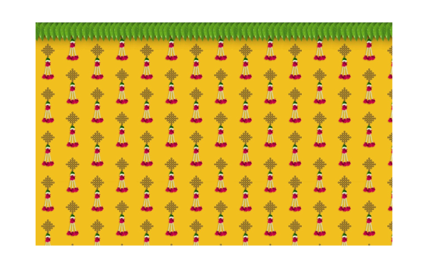 Backdrop-Yellow Rangoli Horizontal 5x8 feet