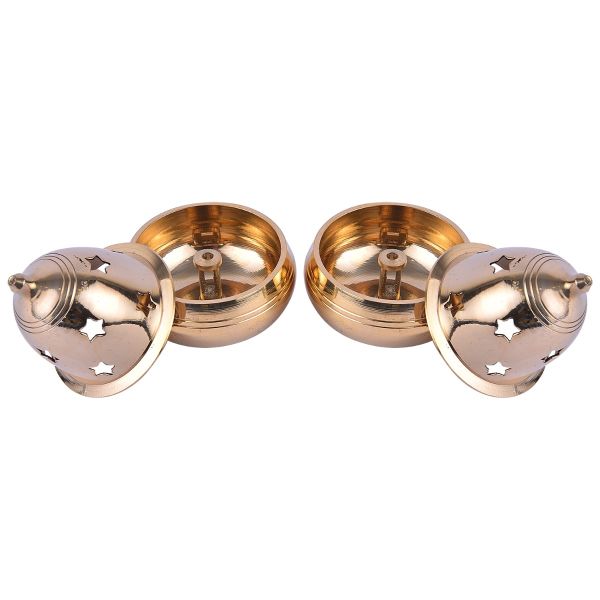 Brass Goblet Kubera Diya Small Pair