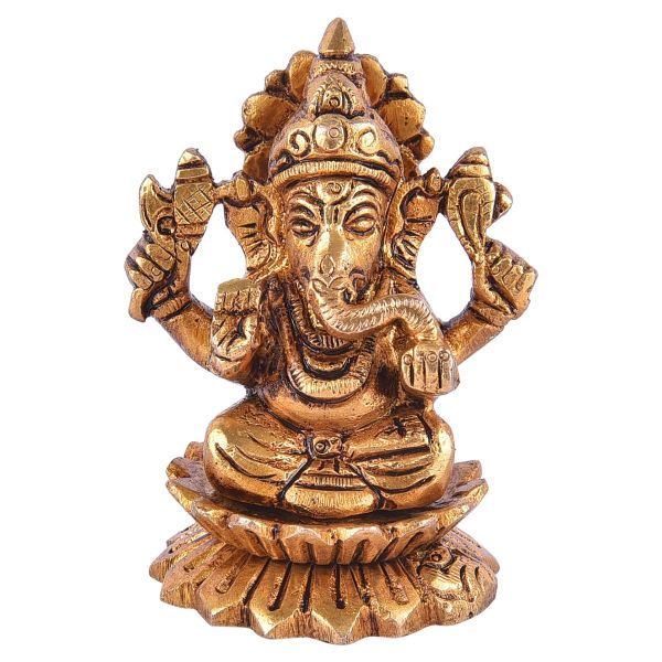 Brass Kamal Ganapati idol