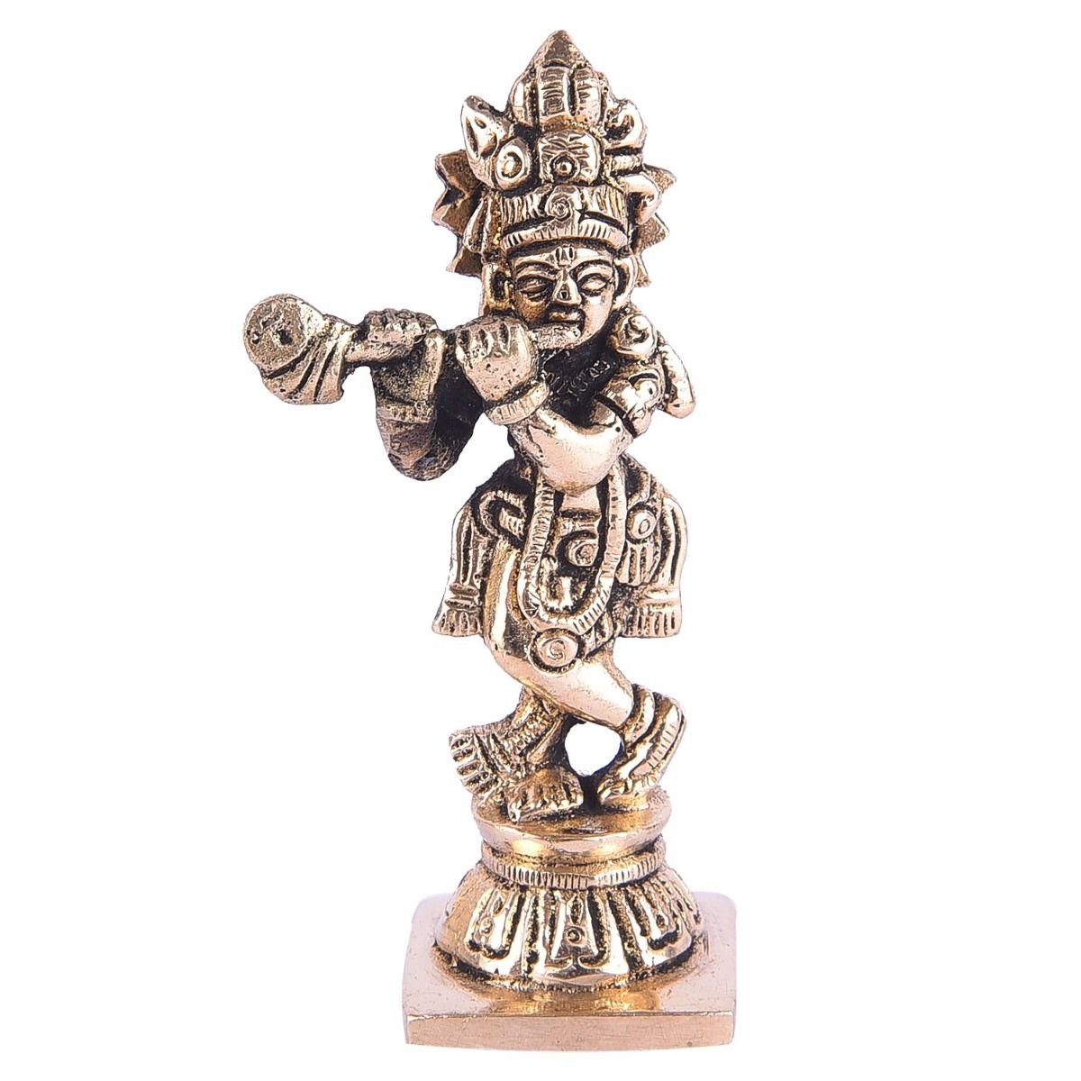 Brass krishna idol small