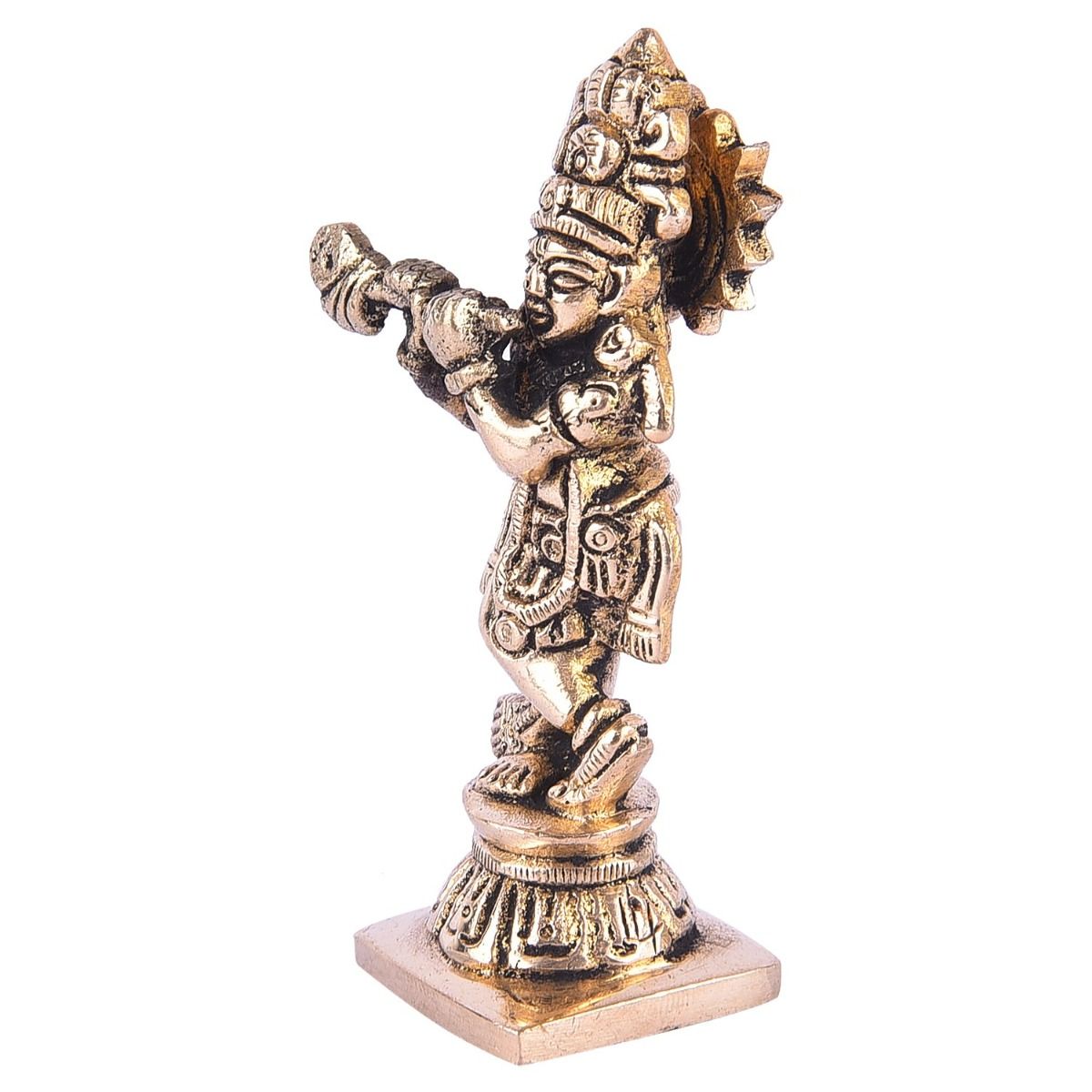Brass krishna idol small