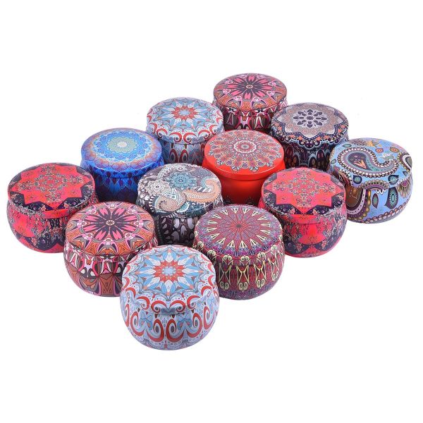 Decorative Matka Tin Boxes Assorted 12 pc Pack
