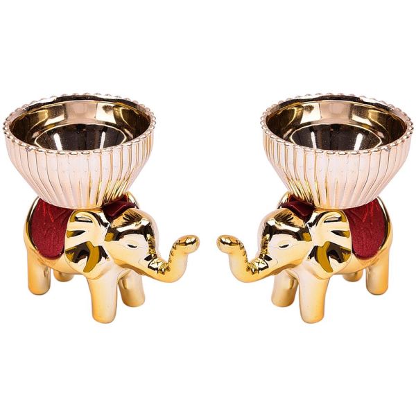 Elephant haldi kumkum holder mini
