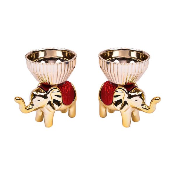 Elephant haldi kumkum holder mini