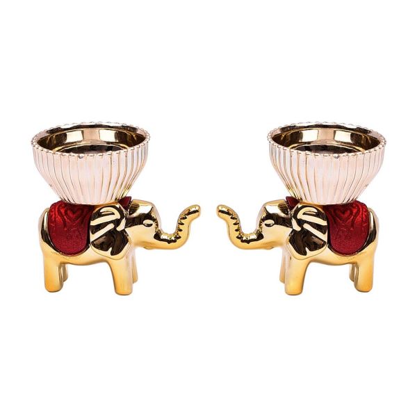 Elephant haldi kumkum holder mini