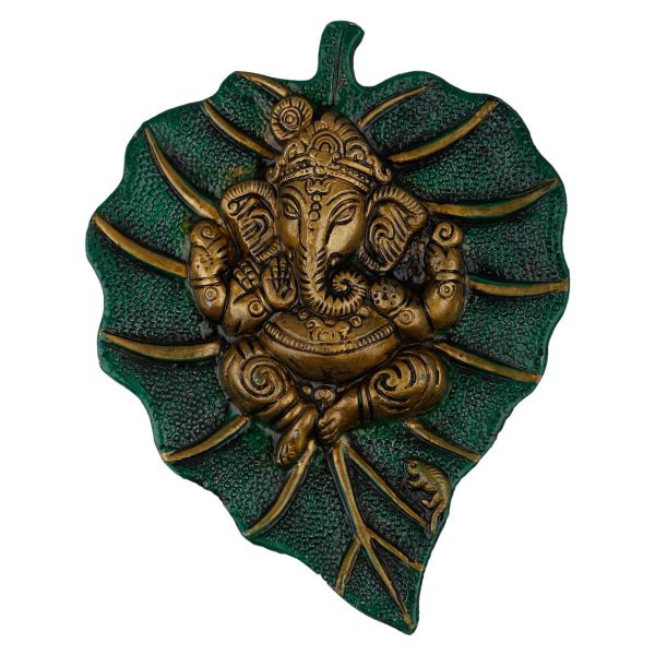 Ganesh Leaf Wall Hanging Green