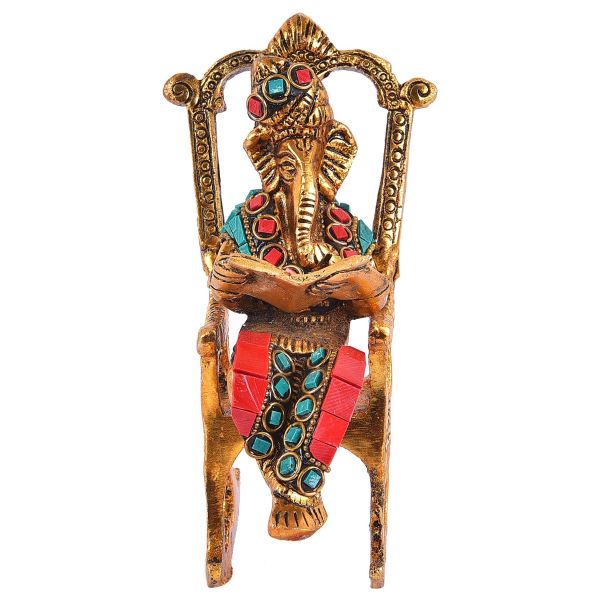 Ganesh Reading Book Stone Work