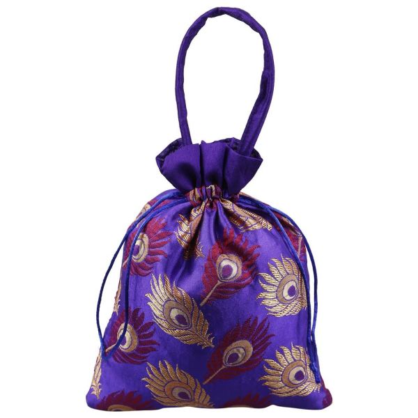 Potli Bag-Peacock Feather Blue