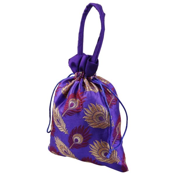 Potli Bag-Peacock Feather Blue