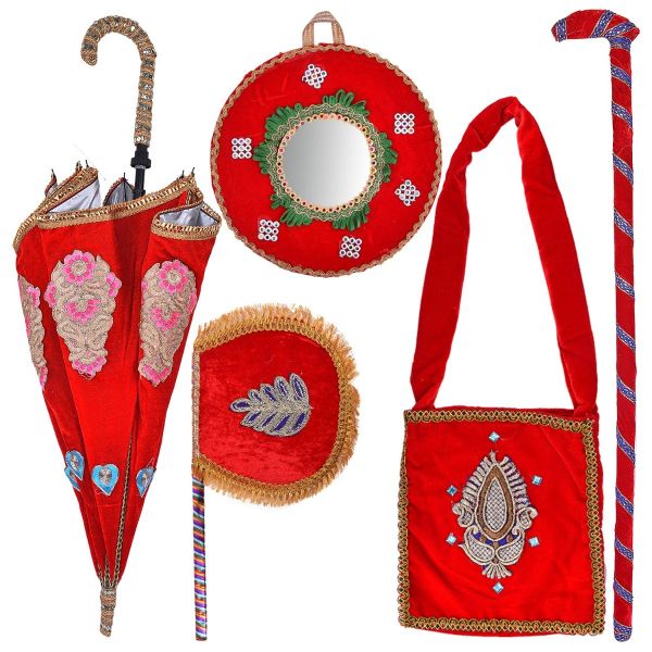 Wedding Velvet Kashi Yatra Set Red(Random Designs)