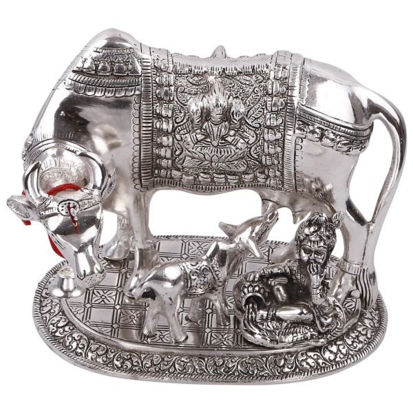 White metal cow n calf Jumbo