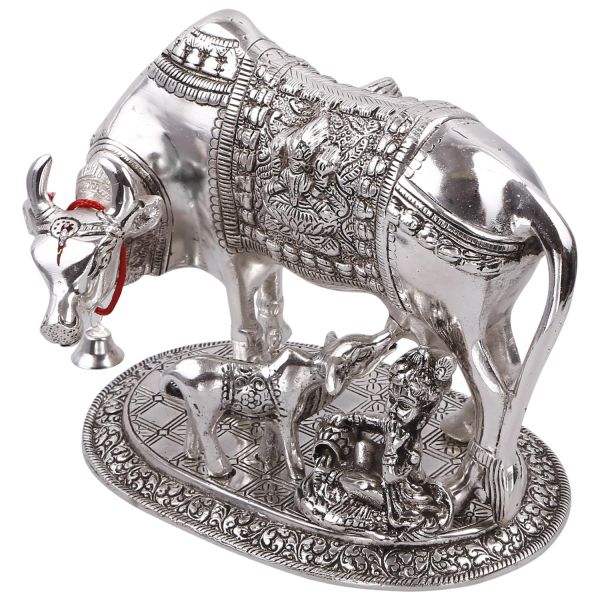 White metal cow n calf Jumbo