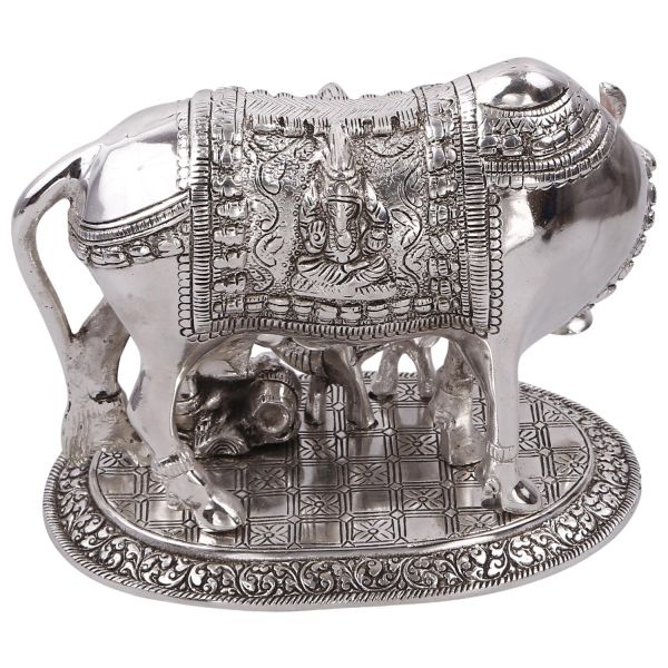 White metal cow n calf Jumbo