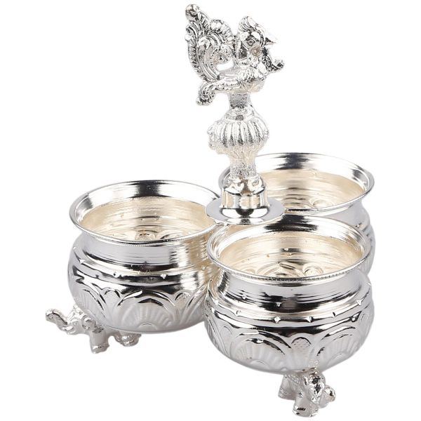 German Silver Kumkum Holder 3s