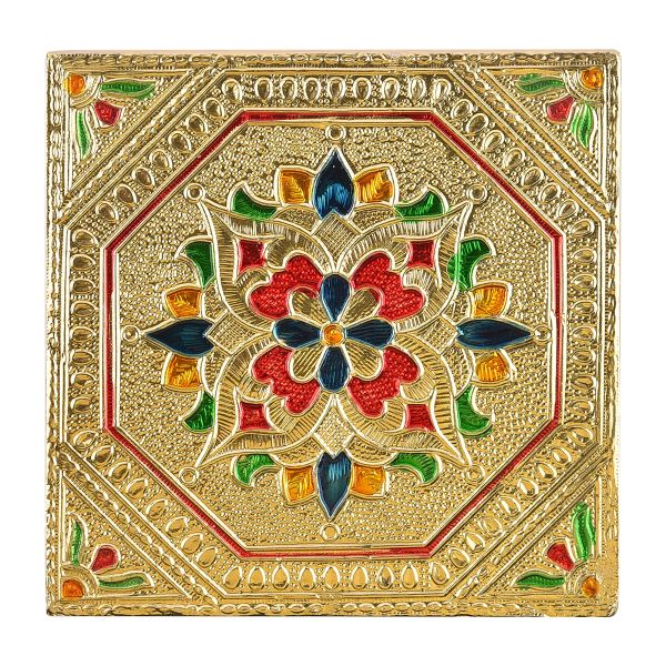 Minakari Pooja Chowki 4x4 inch
