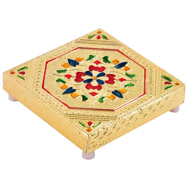 Minakari Pooja Chowki 4x4 inch