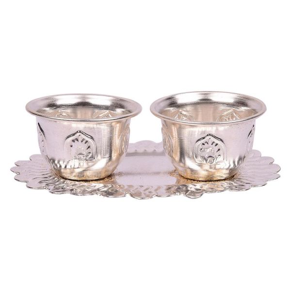 German Silver Kumkum Plate Regular