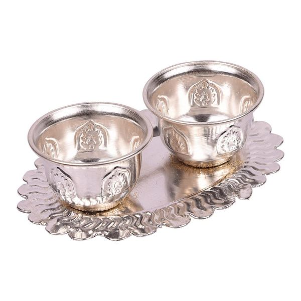 German Silver Kumkum Plate Regular