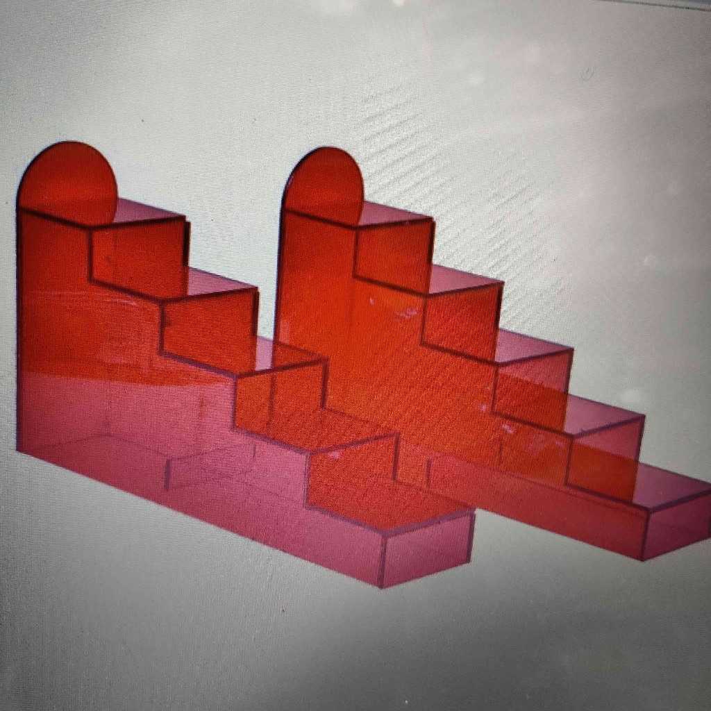 ACRYLIC STEPS TRANSPARENT RED