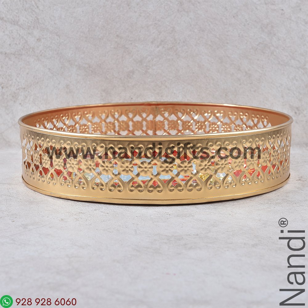 PICHWAI COW PLATE 8 INCH GOLD