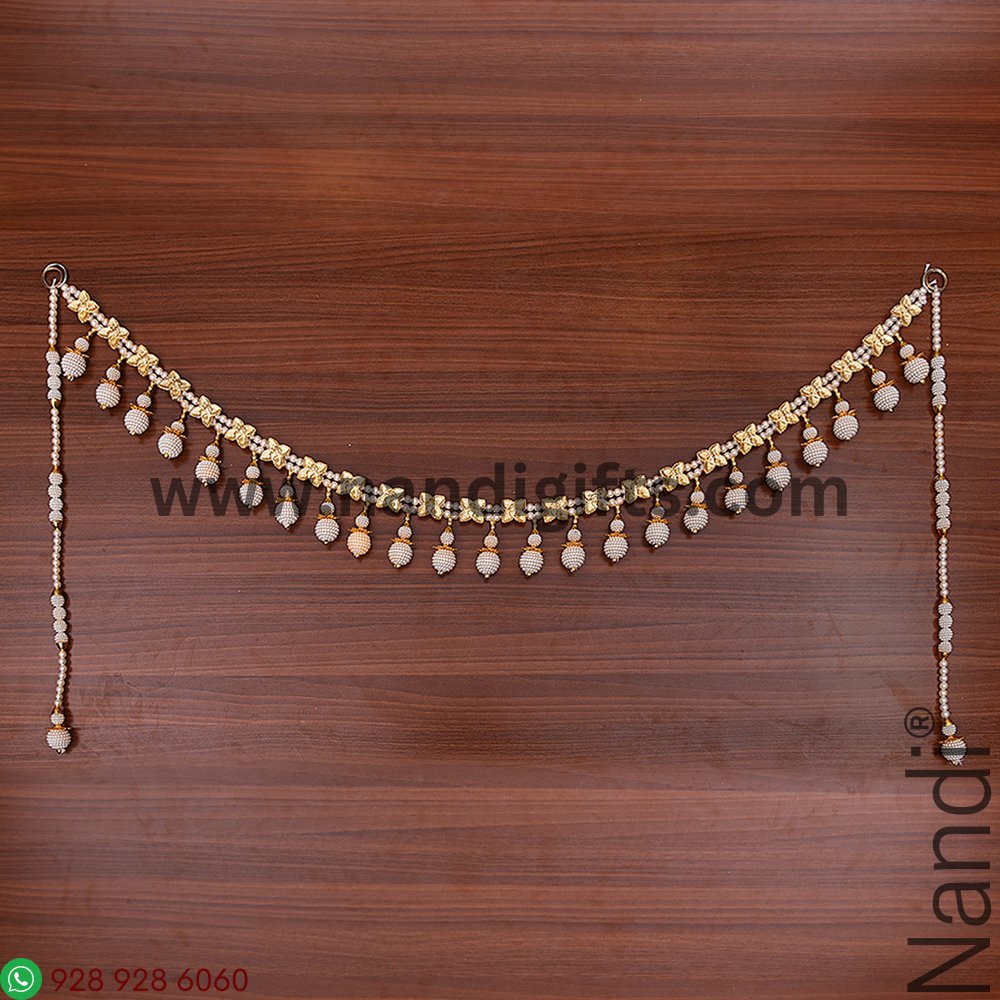 PEARL GOLDEN LEAF GANESH TORAN