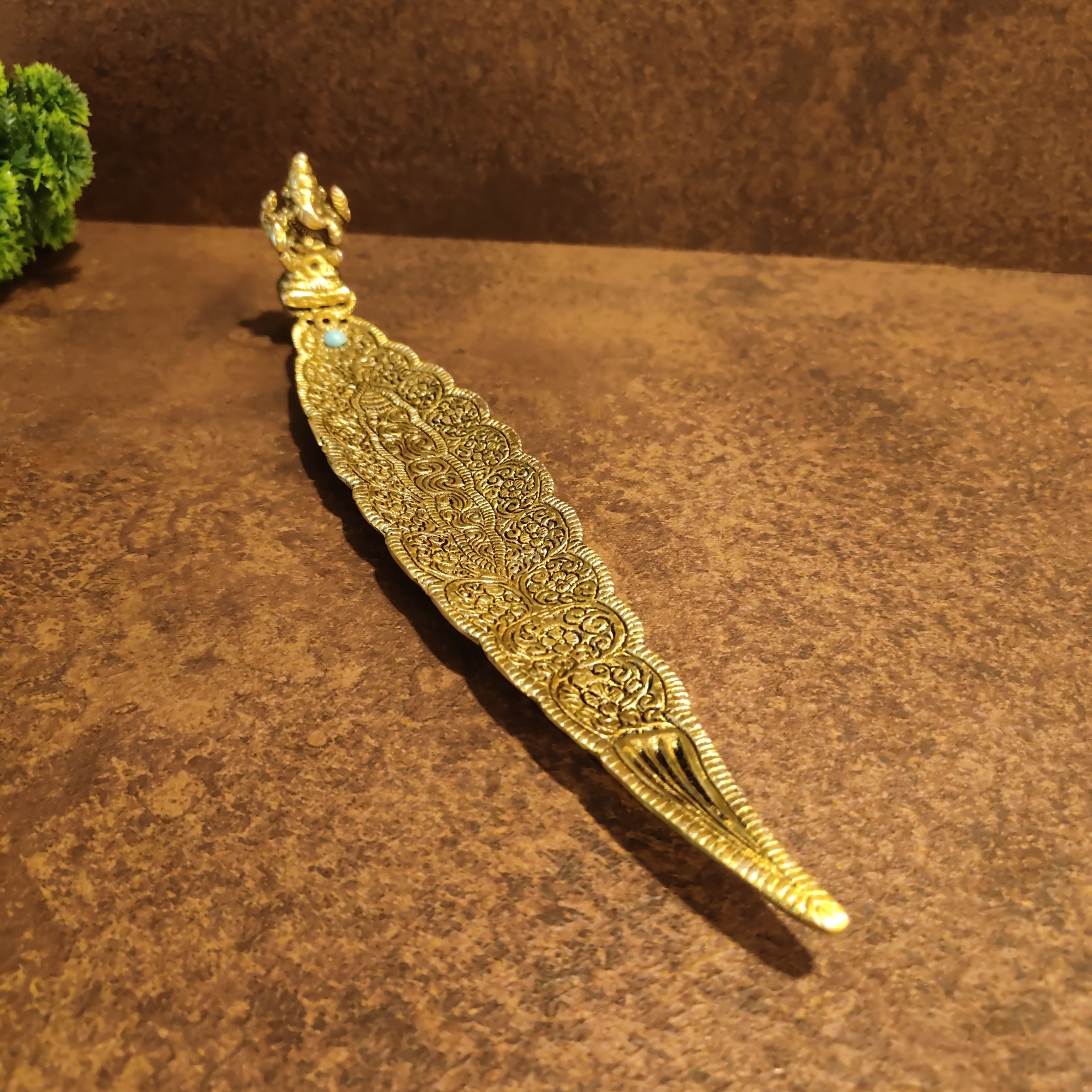 Agarbatti Leaf Golden Antiq Big