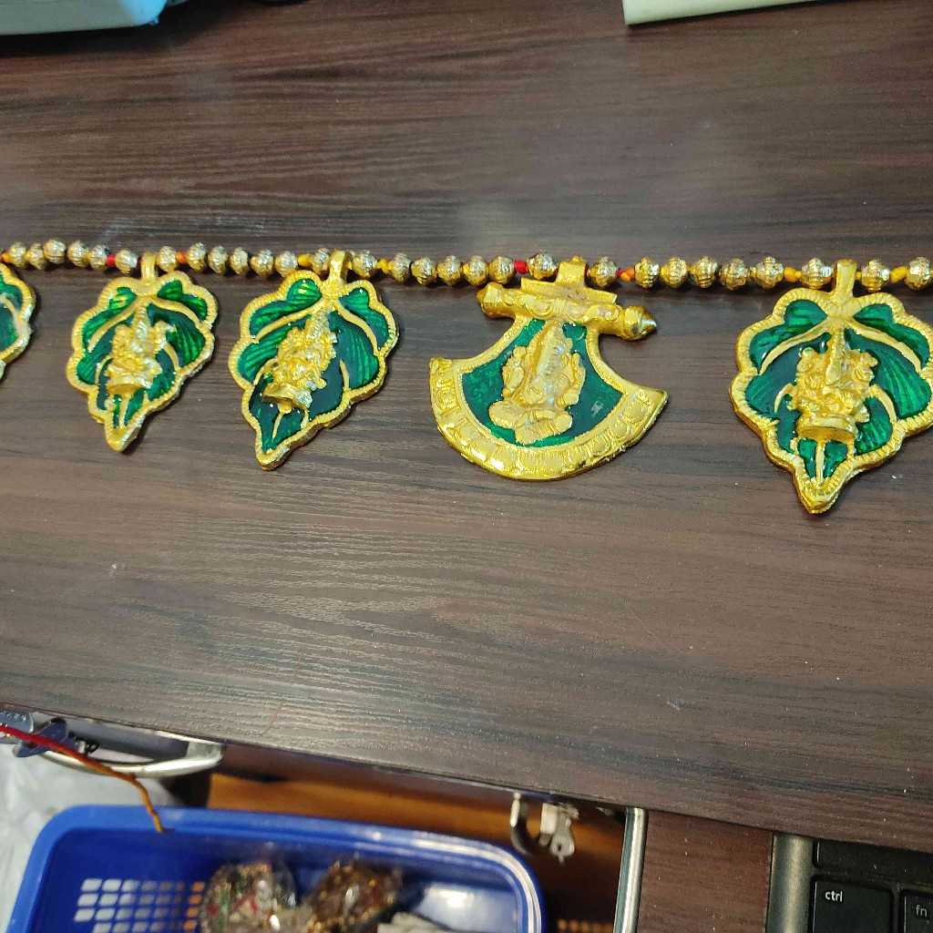 Ganesh Green Leaf Metal Toran