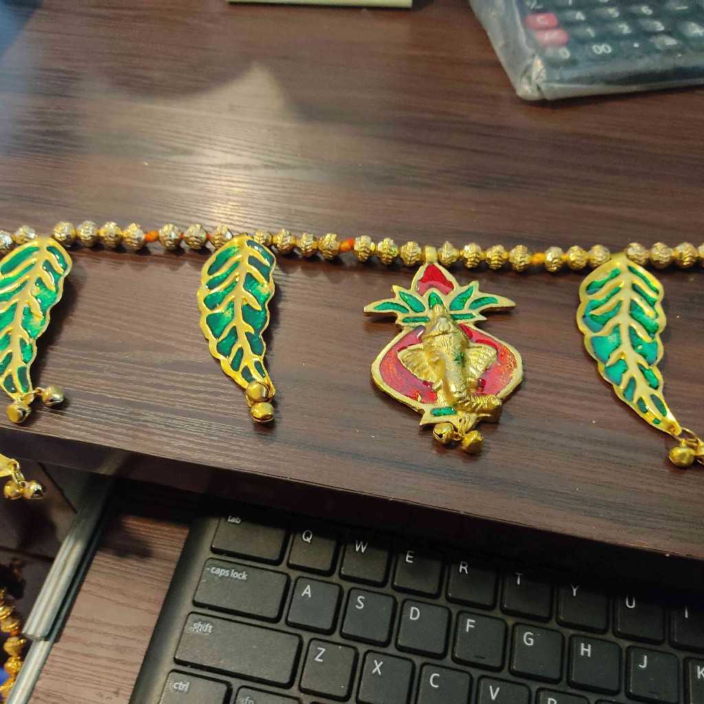 Ganesh Kalash Metal Leaf Toran