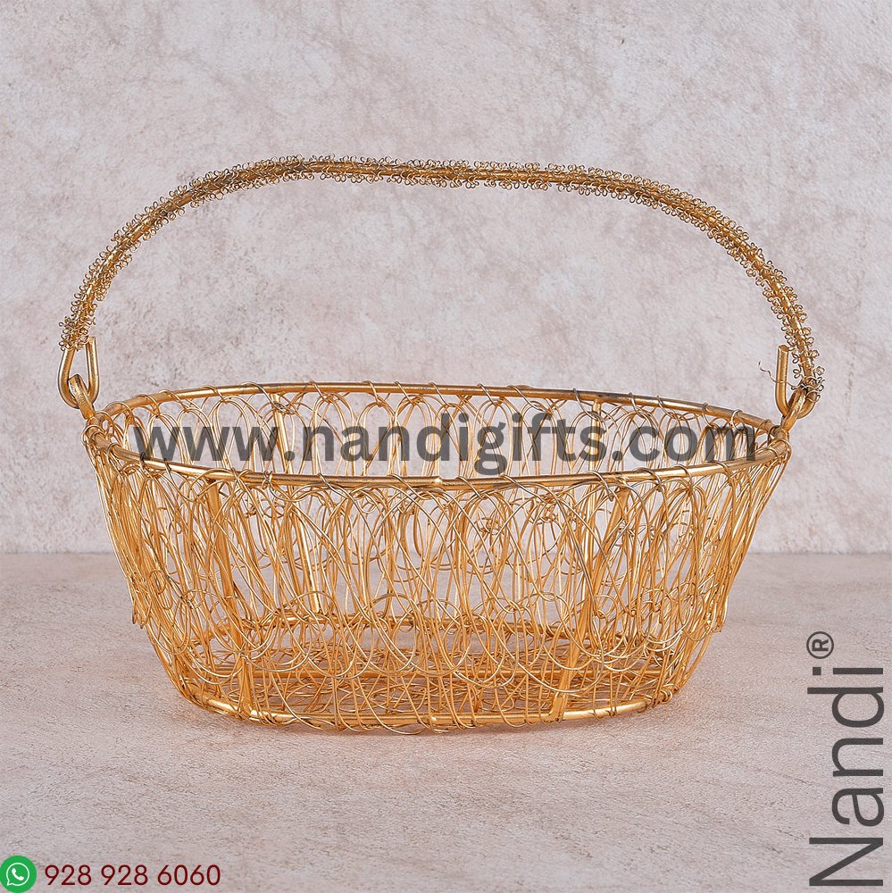 Metal Oval Fancy Basket Big