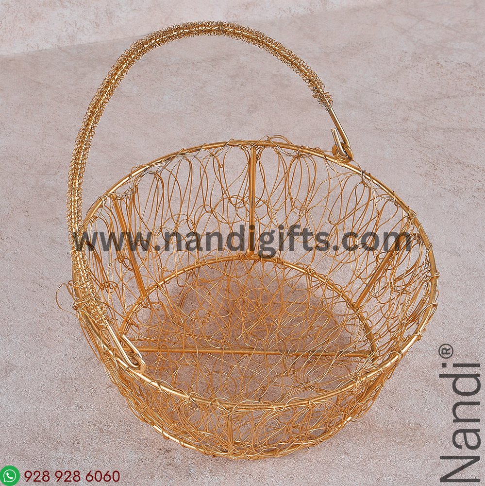 Metal Round Fancy Basket Big