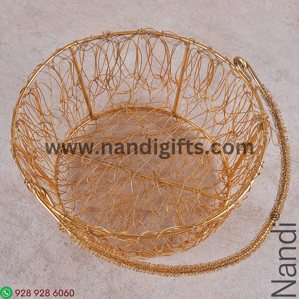 Metal Round Fancy Basket Big