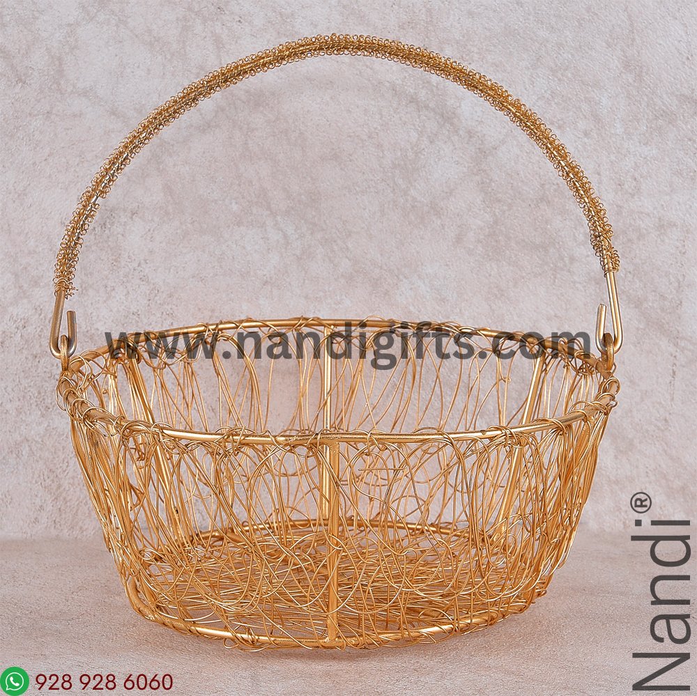 Metal Round Fancy Basket Big