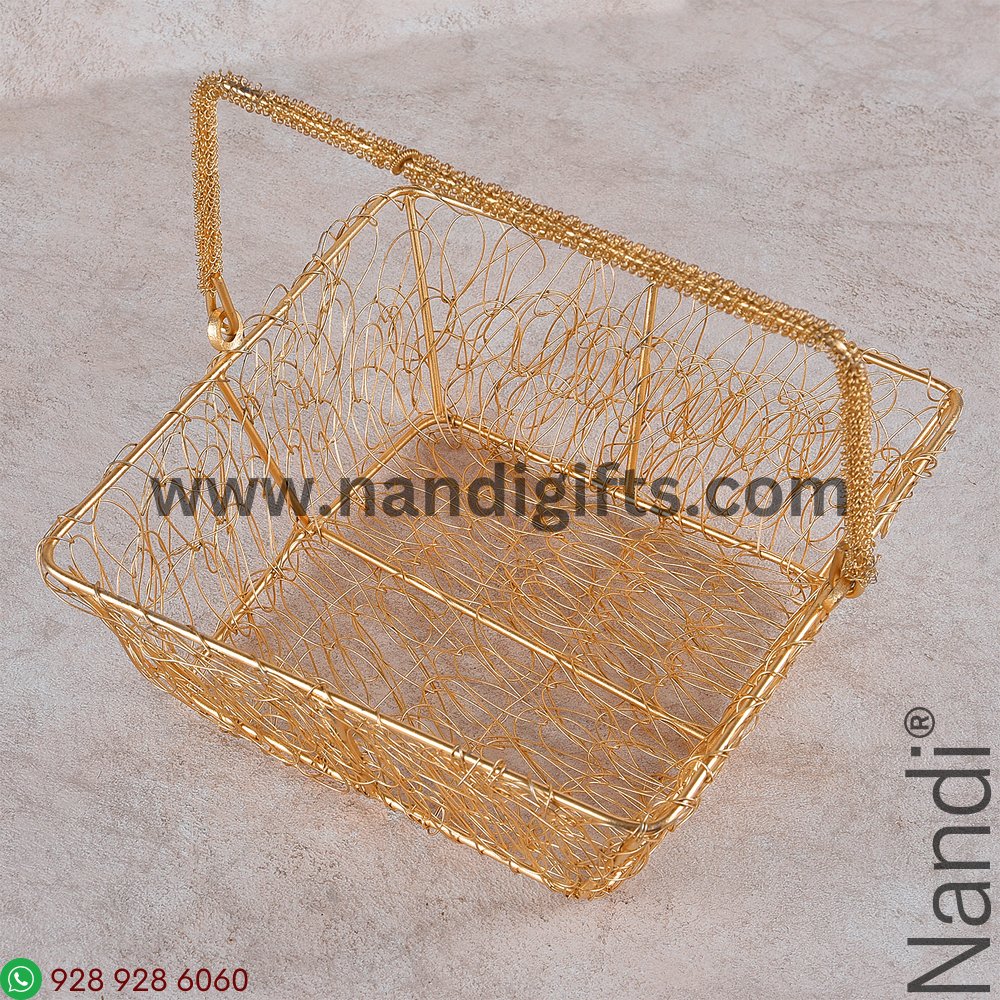 Metal Square Fancy Basket Big