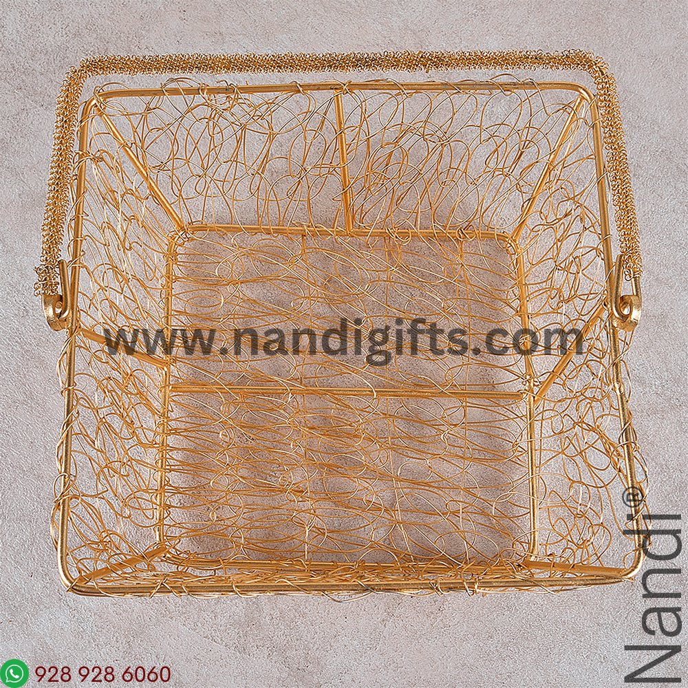 Metal Square Fancy Basket Big