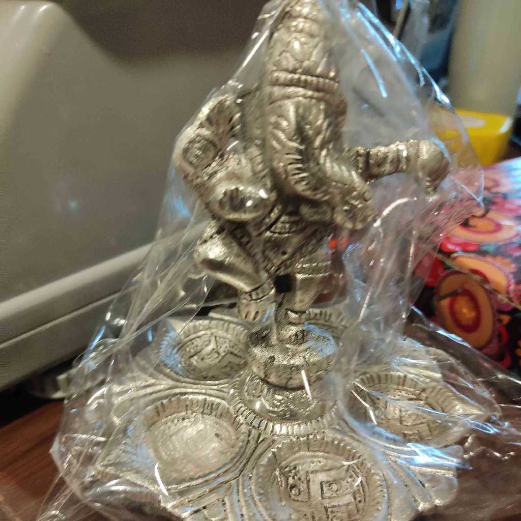 Ganesh Silver Swatik Deepa