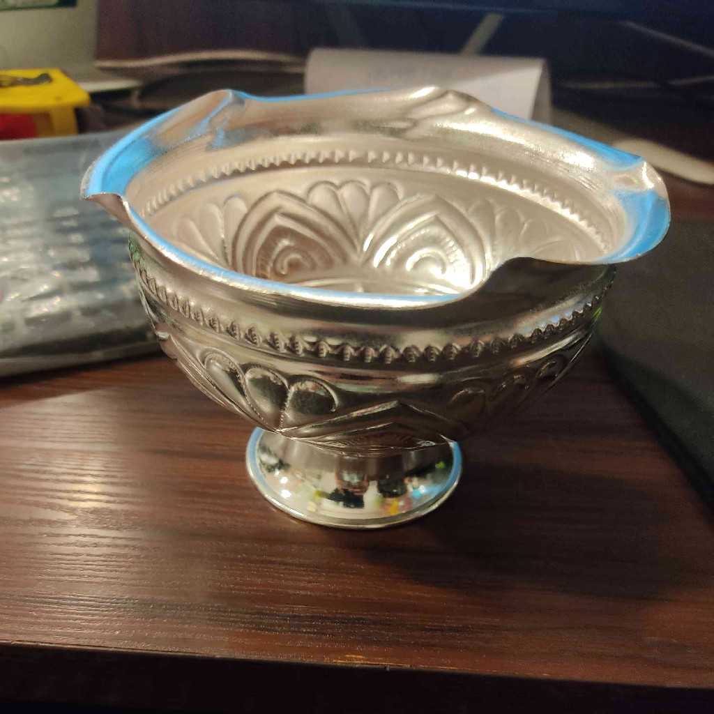 German Silver Bowl Flower Medium