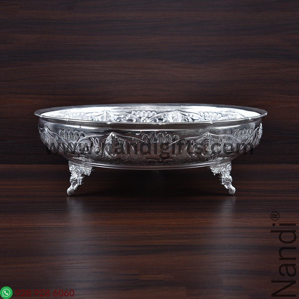 GS Astalakshmi Carved Pooja Plate 12