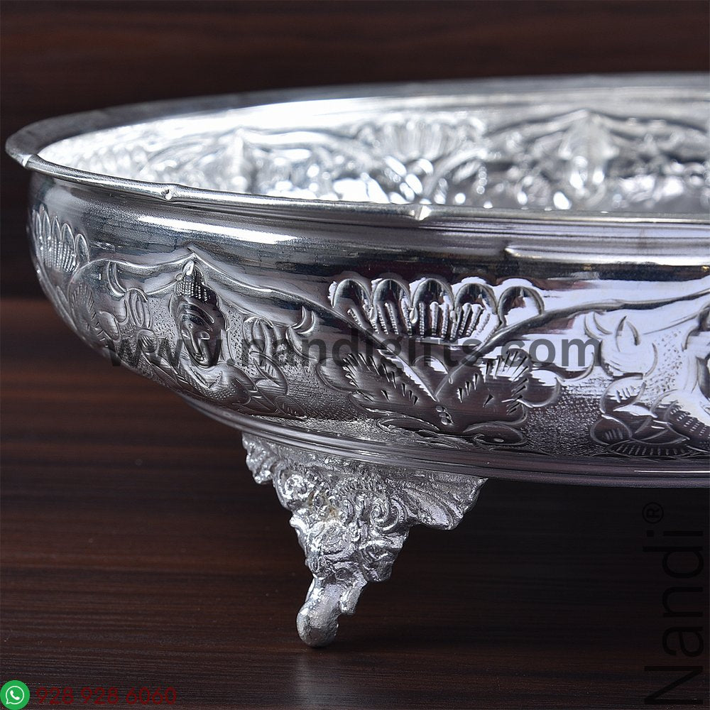 GS Astalakshmi Carved Pooja Plate 12