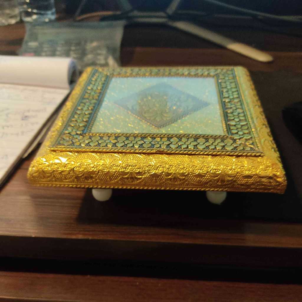 Pooja Peeta Golden Antiq 6x6