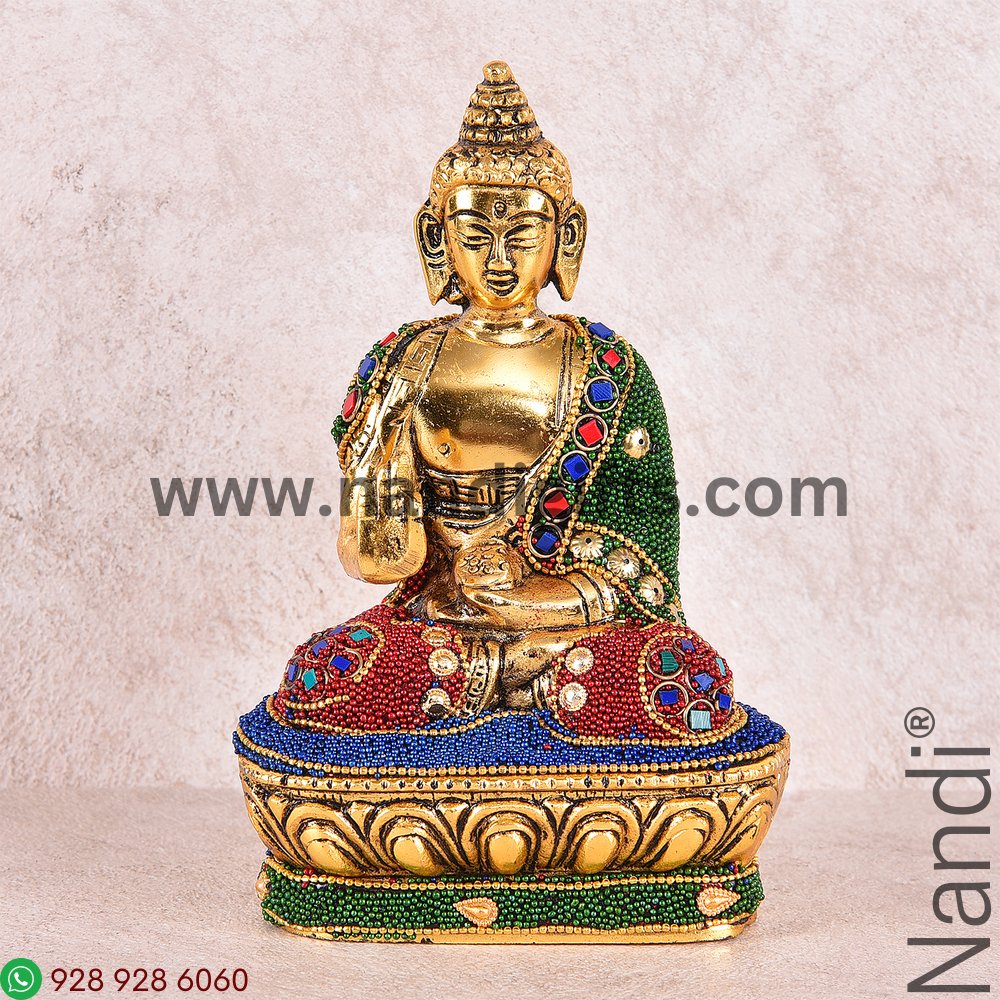 Buddha Stone Work Golden Antiq Medium