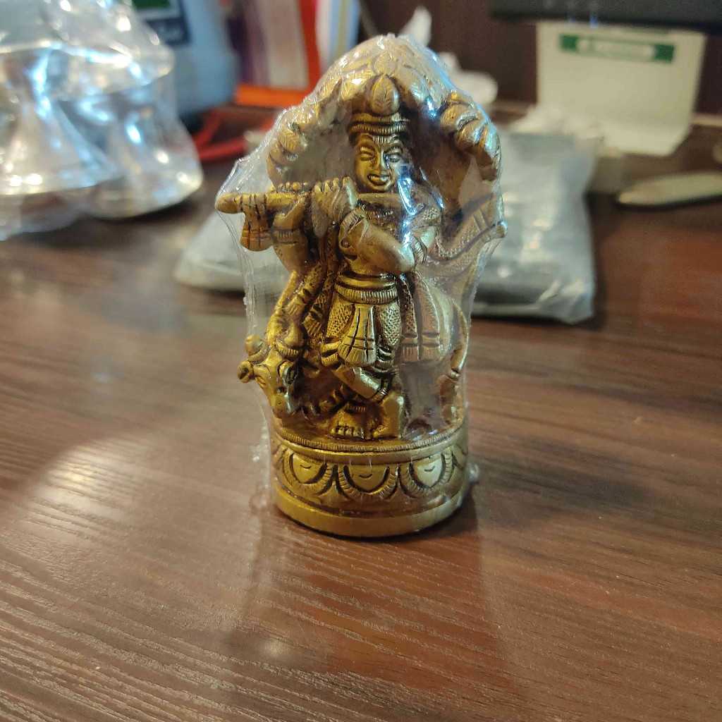 Brass Cow Krishna Tree