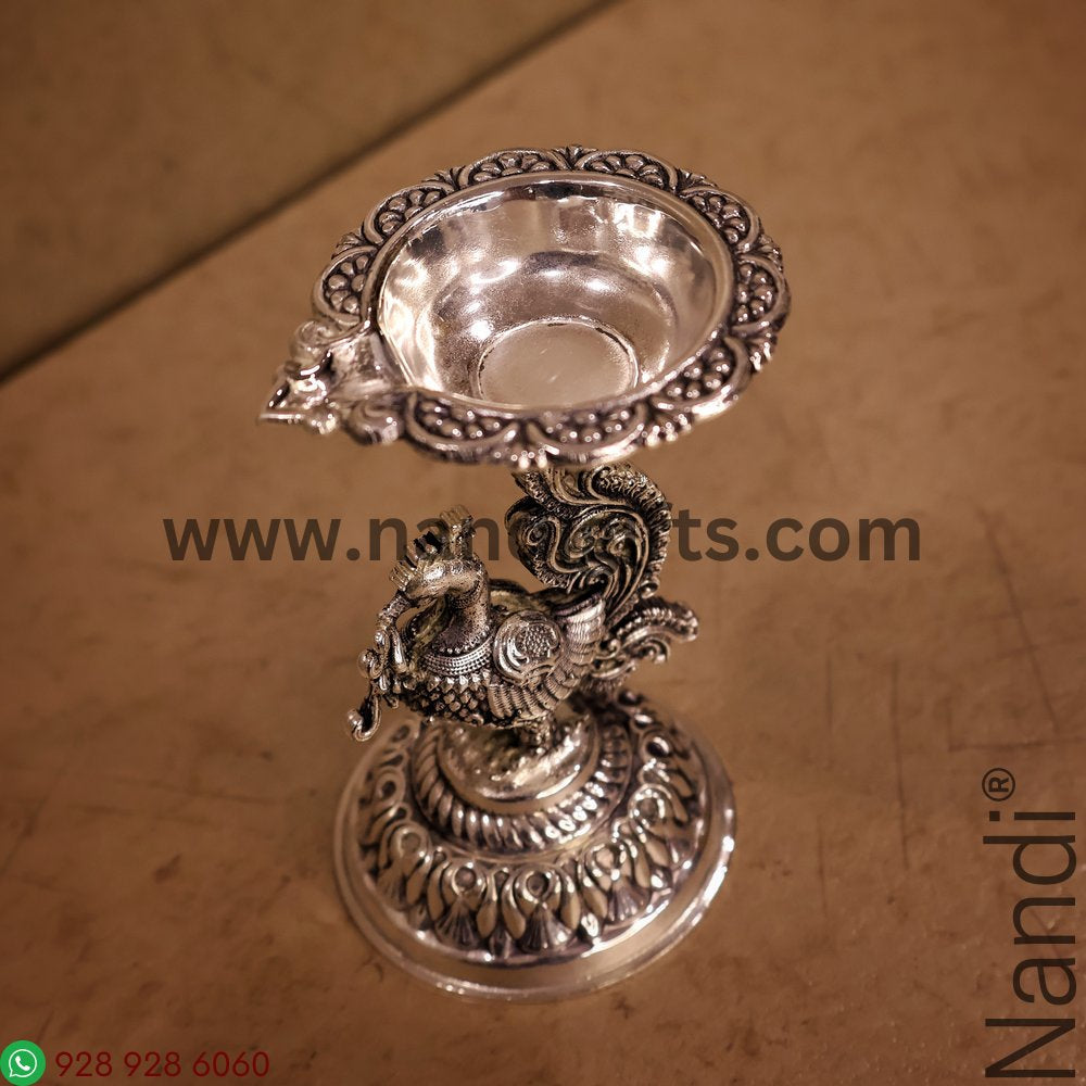 ANTIQ GS PEACOCK DIYA BIG PAIR