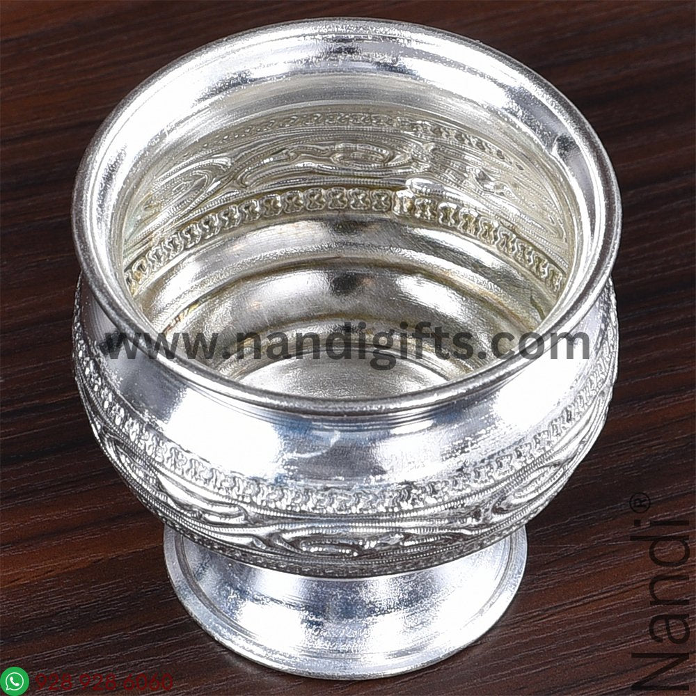 GS MATKA BOWL WITH STAND SMALL FINE CARVE