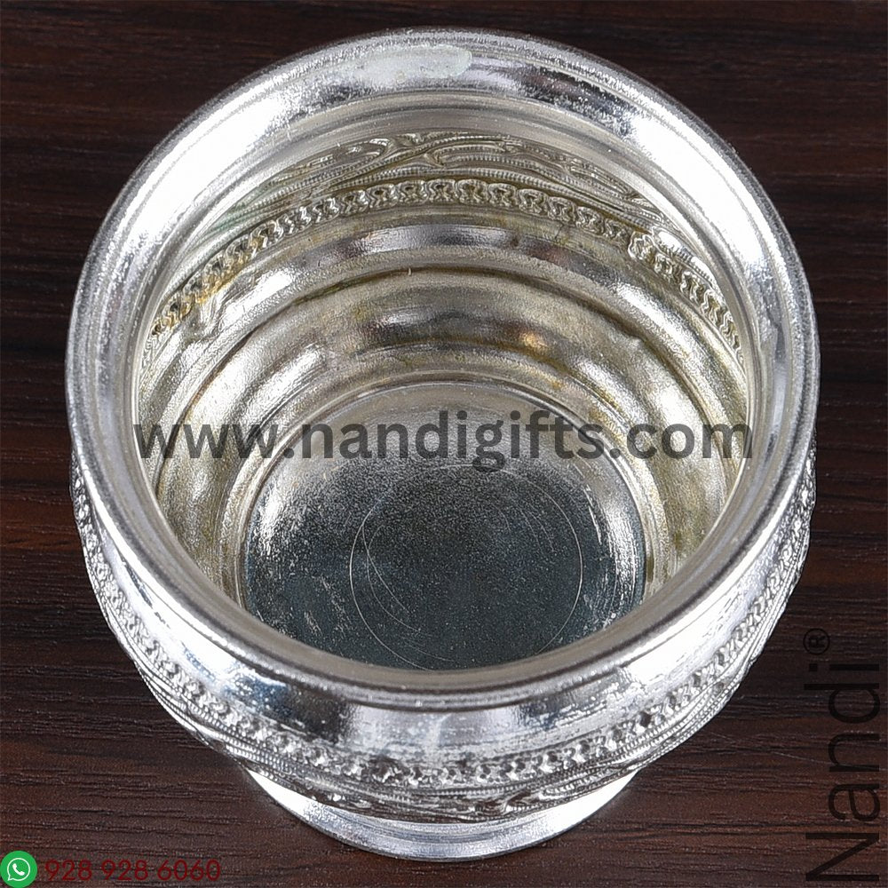 GS MATKA BOWL WITH STAND SMALL FINE CARVE