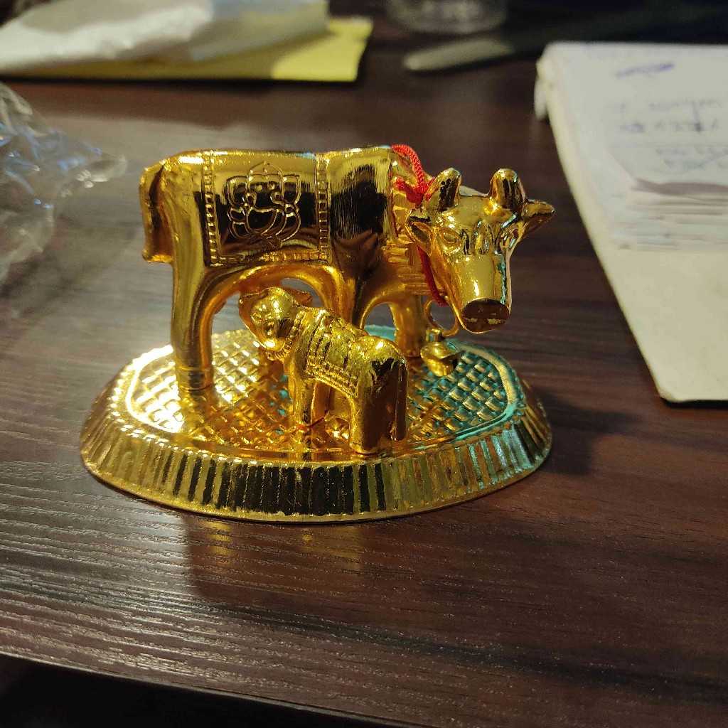 Gold Cow n Calf Oval