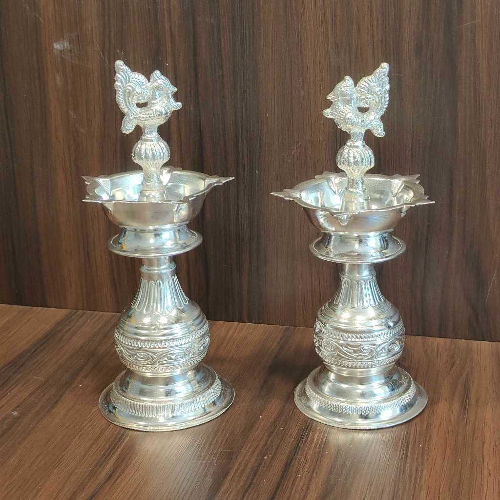GS PEACOCK DIYA FINE CARVE 8 PAIR