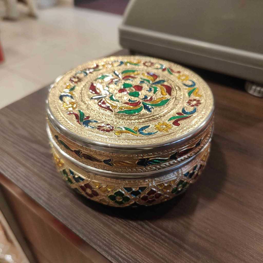 Minakari Rangoli Steel Box Medium
