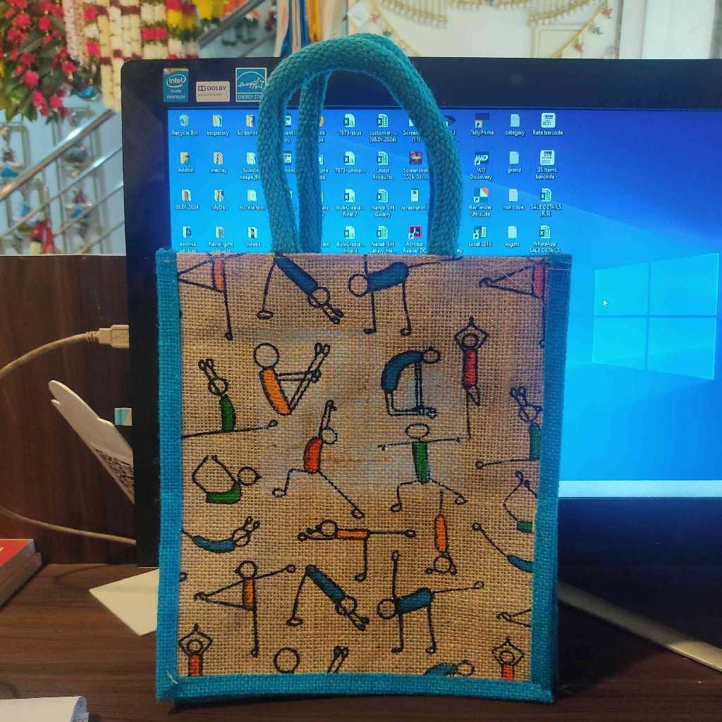 JUTE BAG 10X11 ASSORTED PRINTED