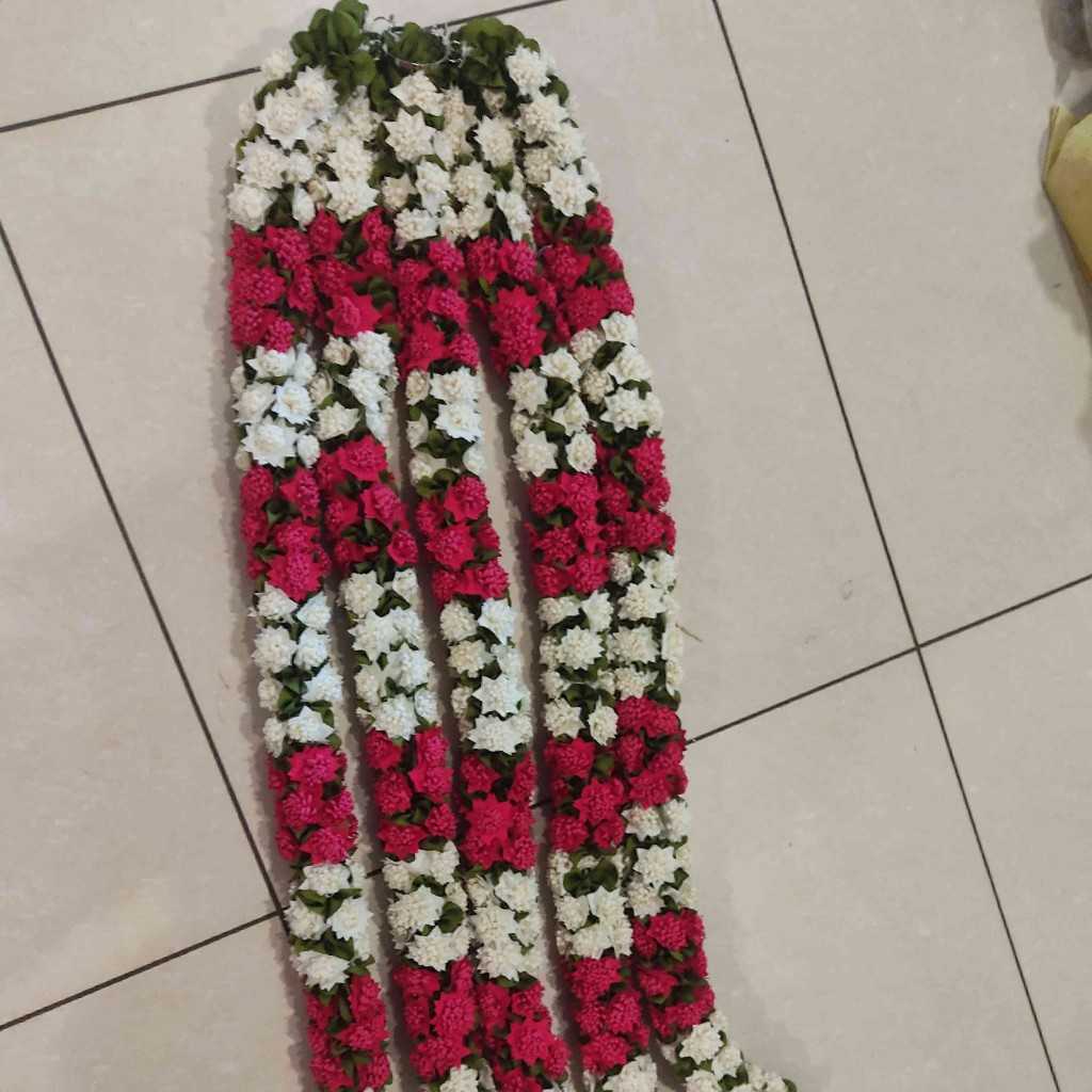 Artificial Sevanthi Mala String Pink With White