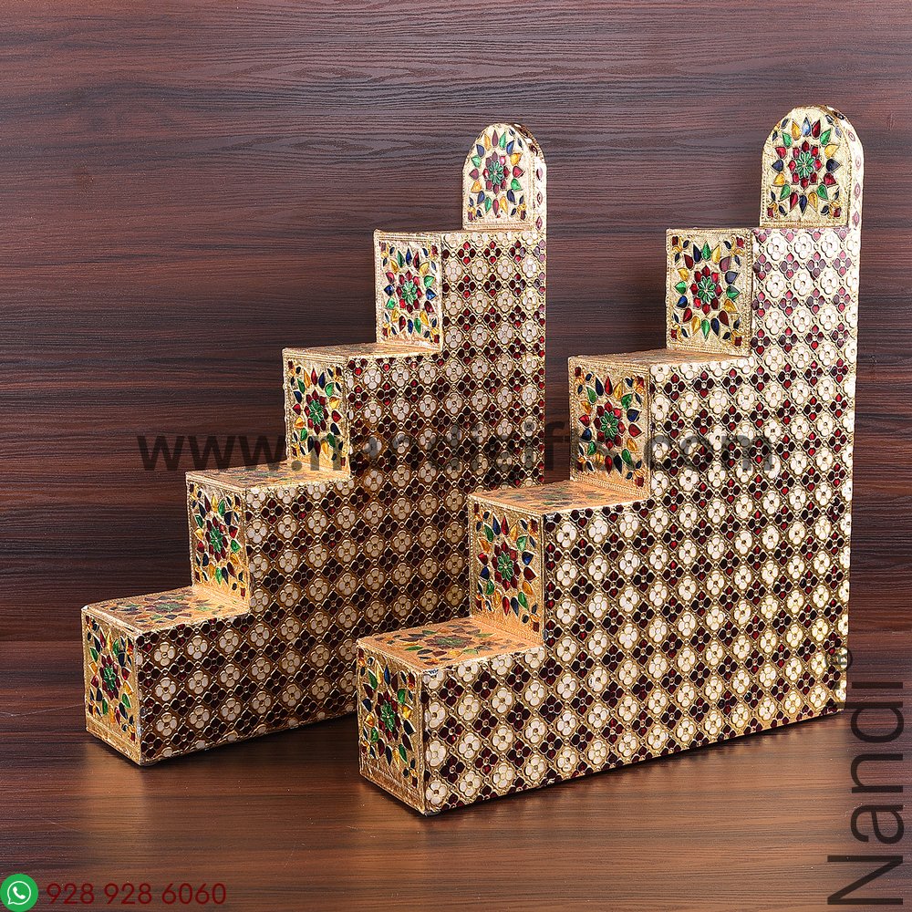 Diya Steps Golden Minakari Pair